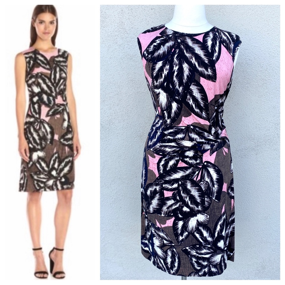 Nic+Zoe dress Aloha floral Print Twist Front midi Sheath plus size 1X Hawaiian